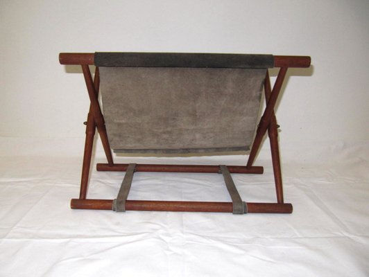 Danish Leather and Teak Newspaper Rack, 1960s-VA-716713