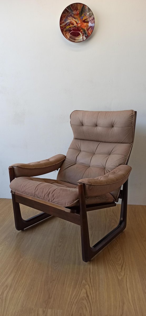 Danish Leather Chair from Genega Møbler, 1960s