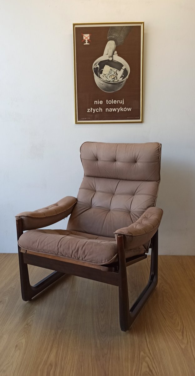 Danish Leather Chair from Genega Møbler, 1960s