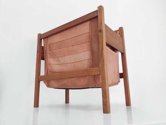 Danish Leather & Rosewood Magazine Rack, 1960s-JJT-831938