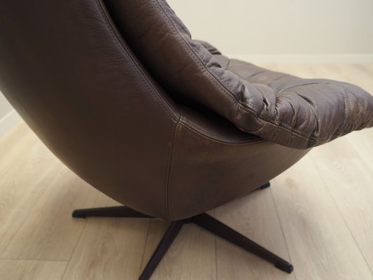 Danish Leather Swivel Armchair by H.W. Klein for Bramin, 1960s-VND-1757991