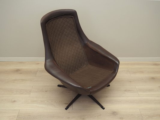 Danish Leather Swivel Armchair by H.W. Klein for Bramin, 1960s-VND-1755765