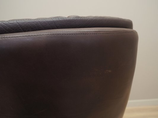 Danish Leather Swivel Armchair by H.W. Klein for Bramin, 1960s-VND-1755765