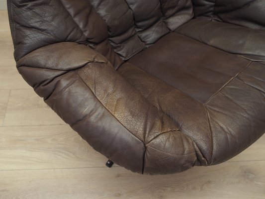 Danish Leather Swivel Armchair by H.W. Klein for Bramin, 1960s-VND-1755765