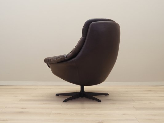 Danish Leather Swivel Armchair by H.W. Klein for Bramin, 1960s-VND-1755772