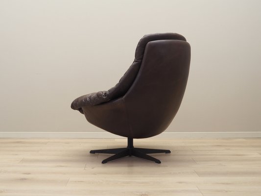 Danish Leather Swivel Armchair by H.W. Klein for Bramin, 1960s-VND-1757991