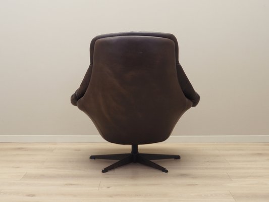 Danish Leather Swivel Armchair by H.W. Klein for Bramin, 1960s-VND-1755765