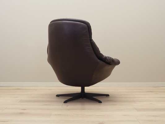 Danish Leather Swivel Armchair by H.W. Klein for Bramin, 1960s-VND-1755772