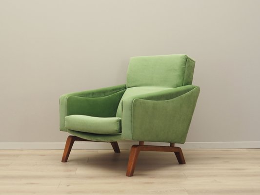 Danish Light Green Solid Wood Armchair, 1970s-VND-1285435