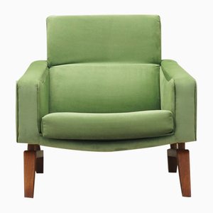 Danish Light Green Solid Wood Armchair, 1970s-VND-1285435