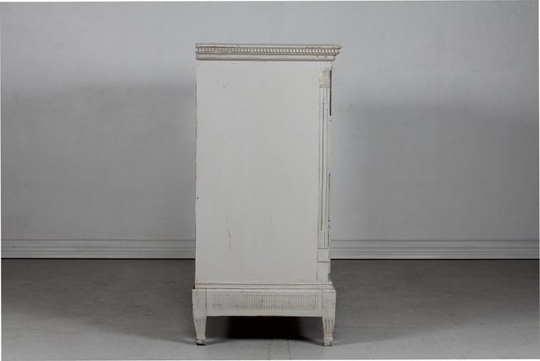 Danish Louis XVI Style Chest of Drawers with Gray Paint and Patina, 19th Century-QQ-1718253