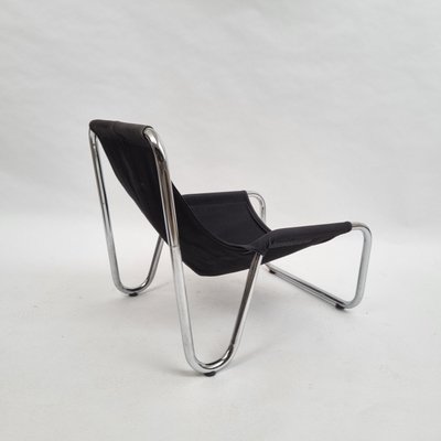 Danish Lounge Chair in Black Leather, 1970s-QQA-1257205