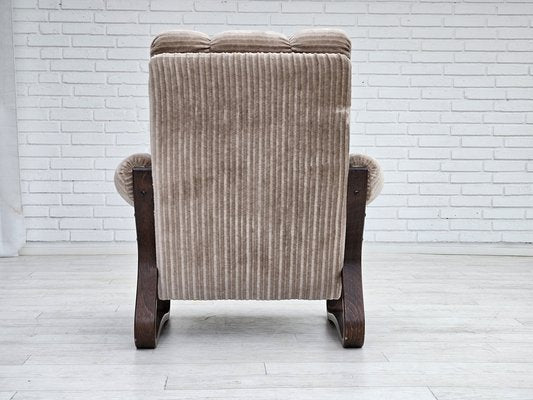 Danish Lounge Chair in Corduroy, 1970s-TMW-1779459