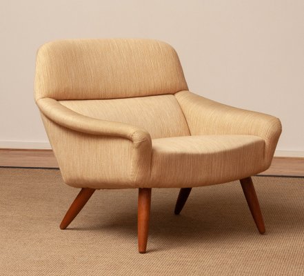 Danish Lounge Chair in Wool and Oak by Leif Hansen for Kronen, 1960s-JE-1260817