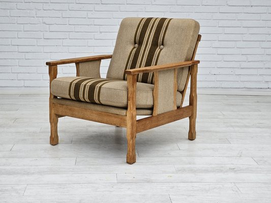 Danish Lounge Chairs in Wool & Oak, 1970s, Set of 2-TMW-1749655