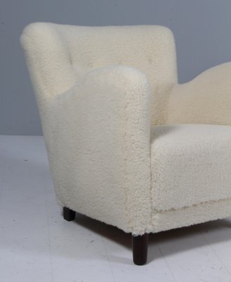 Danish Lounge Chairs Lambswool, 1940s, Set of 2-HJB-2016821