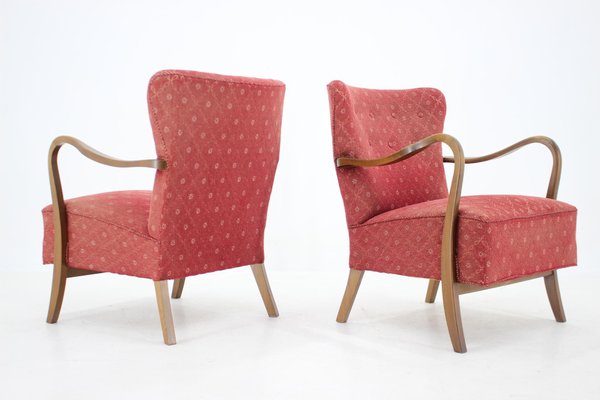 Danish Low Back Easy Chairs by Alfred Christensen, 1940s, Set of 2-TZ-1448500