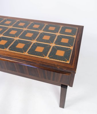 Danish Low Chest in Rosewood with Tiles, 1960s-UY-952735