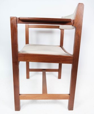 Danish Mahogany and Light Fabric Armchair from Søborg, 1960s-UY-1000668