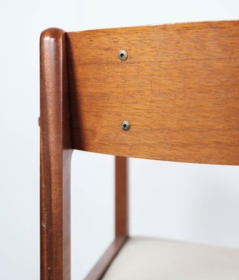 Danish Mahogany and Light Fabric Armchair from Søborg, 1960s-UY-1000668