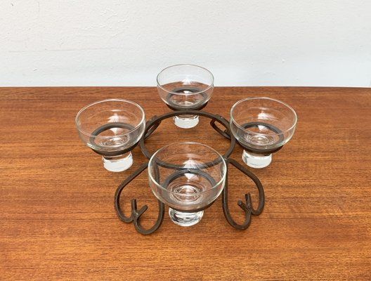 Danish Metal and Glass Candleholder, 1960s-UAH-1425366