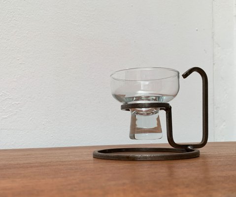 Danish Metal and Glass Candleholder, 1960s-UAH-1425194