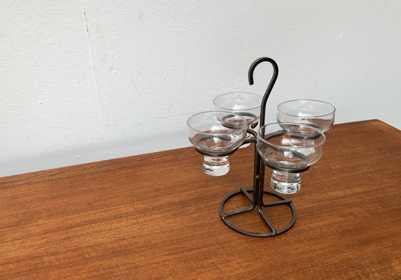 Danish Metal and Glass Candleholder, 1960s-UAH-1436253