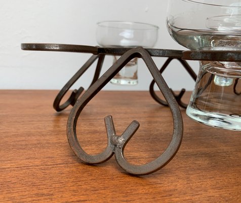 Danish Metal and Glass Candleholder, 1960s-UAH-1425366