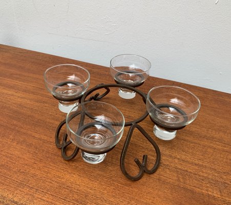 Danish Metal and Glass Candleholder, 1960s-UAH-1425366