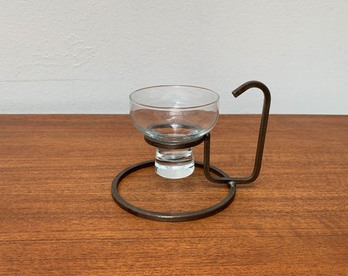 Danish Metal and Glass Candleholder, 1960s-UAH-1425194