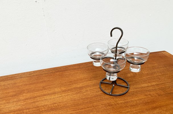 Danish Metal and Glass Candleholder, 1960s-UAH-1436253