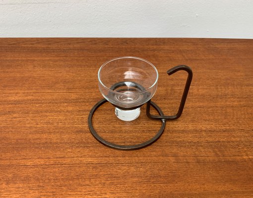 Danish Metal and Glass Candleholder, 1960s-UAH-1425194