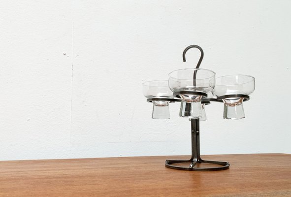 Danish Metal and Glass Candleholder, 1960s-UAH-1436253