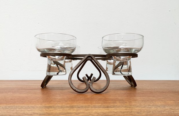 Danish Metal and Glass Candleholder, 1960s-UAH-1425366