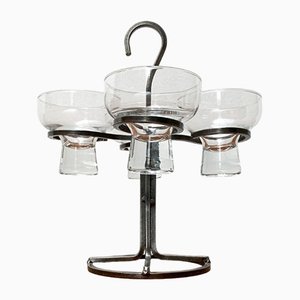 Danish Metal and Glass Candleholder, 1960s-UAH-1436253