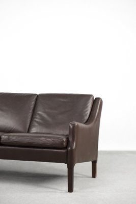 Danish Mid-Century Modern 3-Seater Chocolate Leather Sofa, 1960s-ZAA-1268381