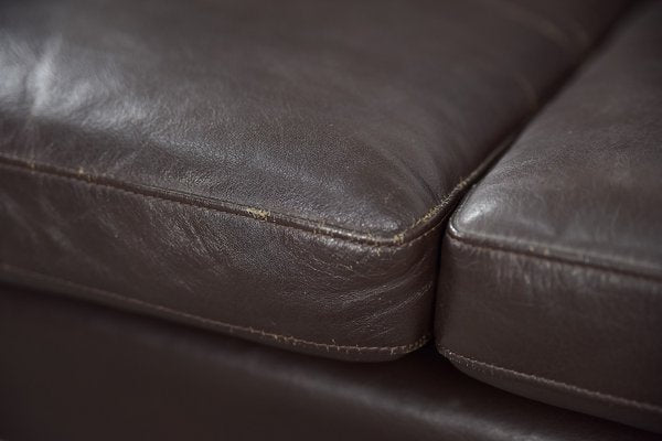 Danish Mid-Century Modern 3-Seater Chocolate Leather Sofa, 1960s-ZAA-1268381