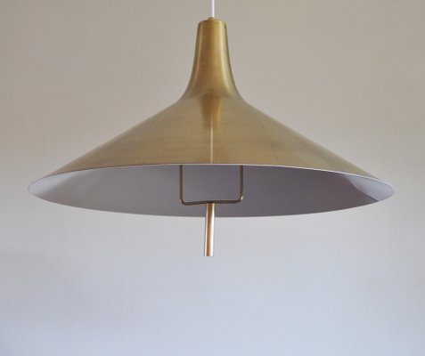 Danish Mid-Century Modern Brass Counterweight Pendant in the Style of Paavo Tynell, 1950s-HPQ-1182883