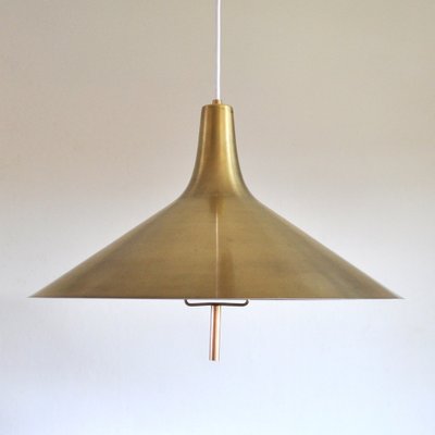 Danish Mid-Century Modern Brass Counterweight Pendant in the Style of Paavo Tynell, 1950s-HPQ-1182883