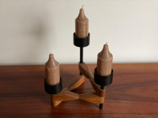 Danish Mid-Century Modern Teakwood Candleholder-WSA-1092777