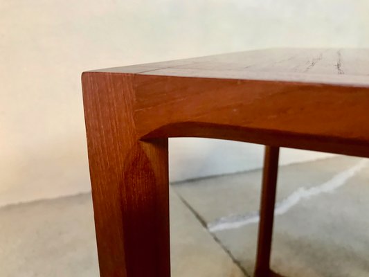 Danish Minimalist Cube Teak Nesting Tables by Aksel Kjersgaard 1960s, Set of 3-JP-776536