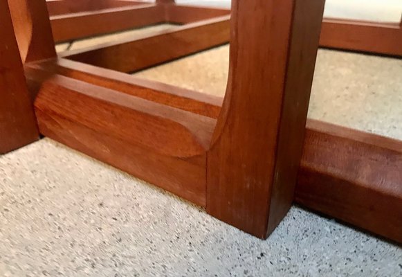 Danish Minimalist Cube Teak Nesting Tables by Aksel Kjersgaard 1960s, Set of 3-JP-776536