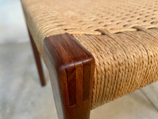 Danish Minimalist Model Pia Teak Dining Chairs with Paper Cord Seats by Poul Cadovius for Royal Persiennen, 1958, Set of 2-JP-1084346