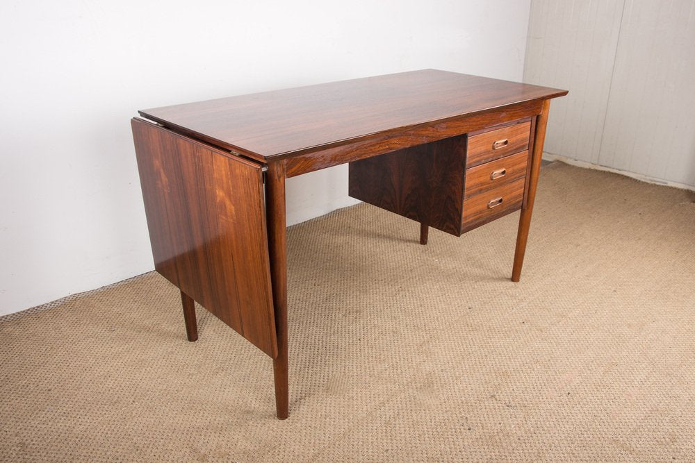 Danish Model 0S 51 Rosewood Desk with Extension and Floating Box by Arne Vodder for Sigh & Son, 1960s