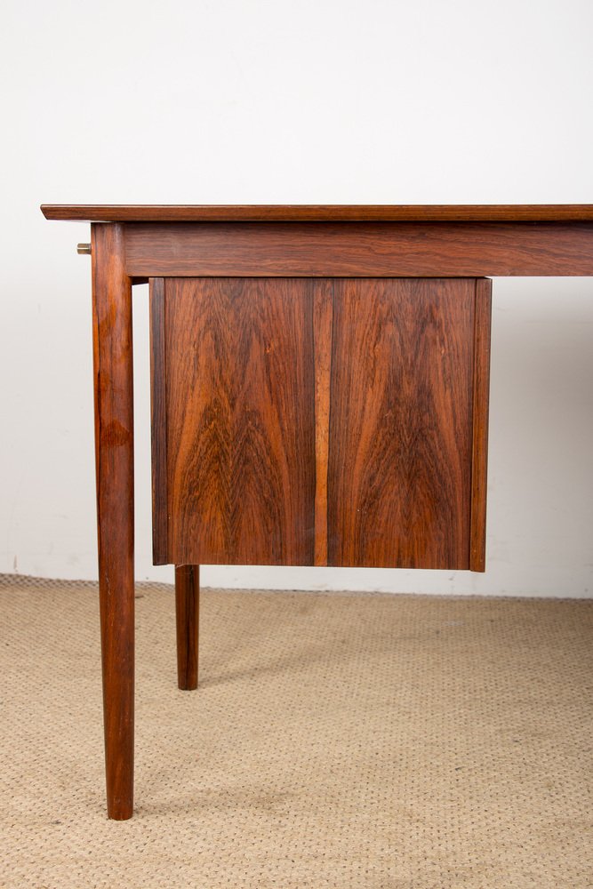 Danish Model 0S 51 Rosewood Desk with Extension and Floating Box by Arne Vodder for Sigh & Son, 1960s