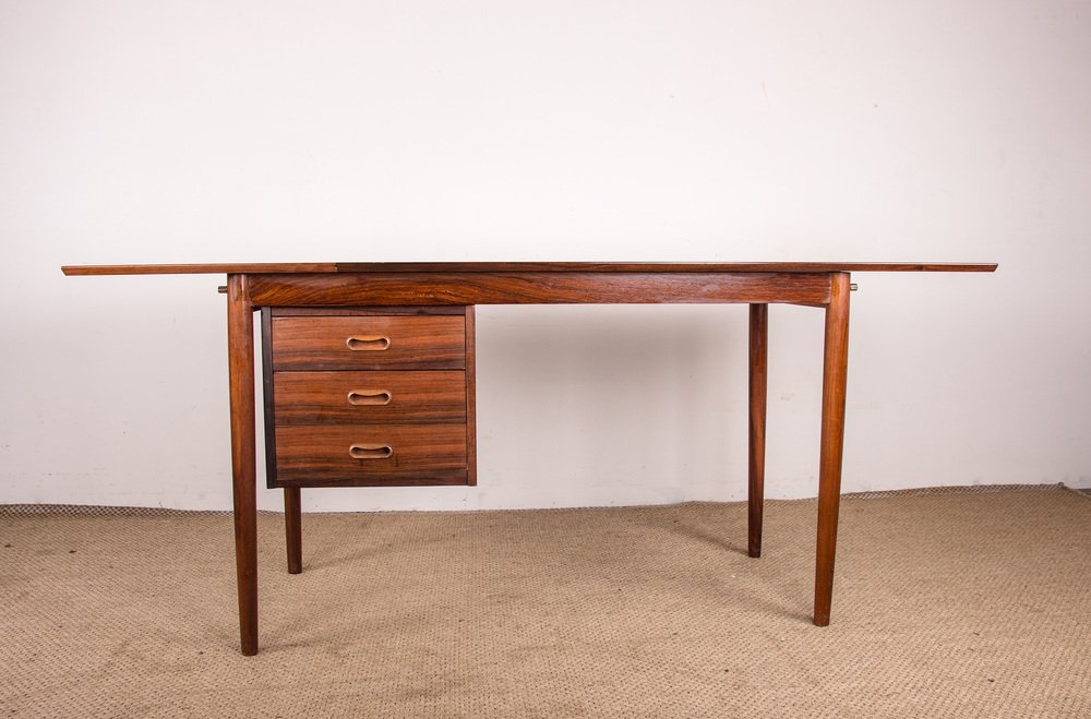 Danish Model 0S 51 Rosewood Desk with Extension and Floating Box by Arne Vodder for Sigh & Son, 1960s