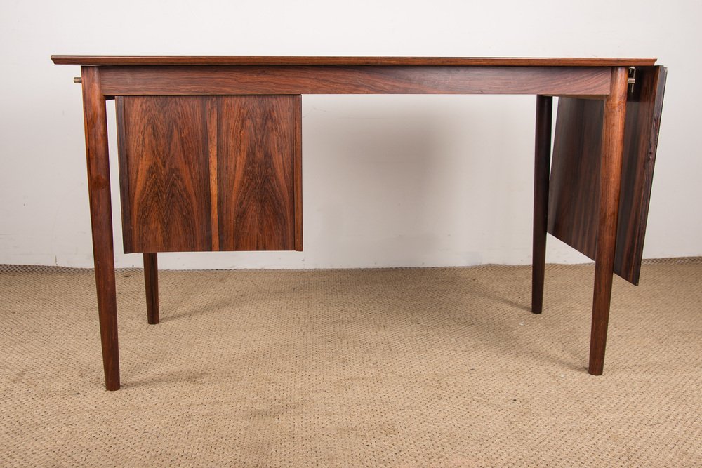 Danish Model 0S 51 Rosewood Desk with Extension and Floating Box by Arne Vodder for Sigh & Son, 1960s