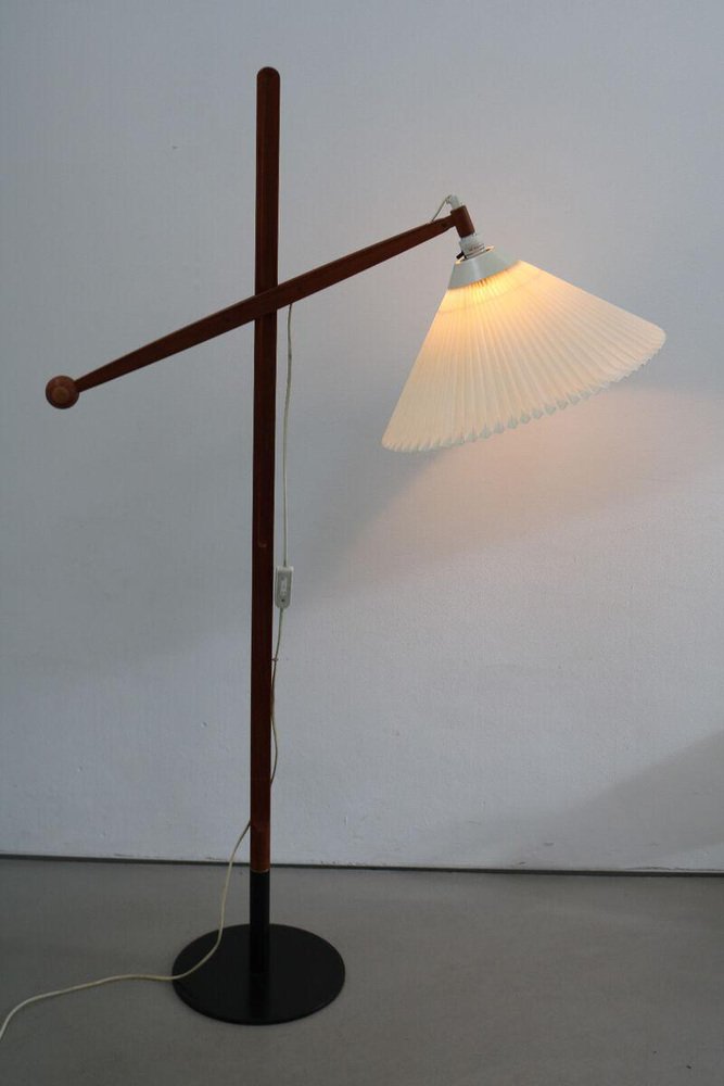 Danish Model 325 Floor Lamp in Teak by Vilhelm Wohlert for Le Klint, 1957