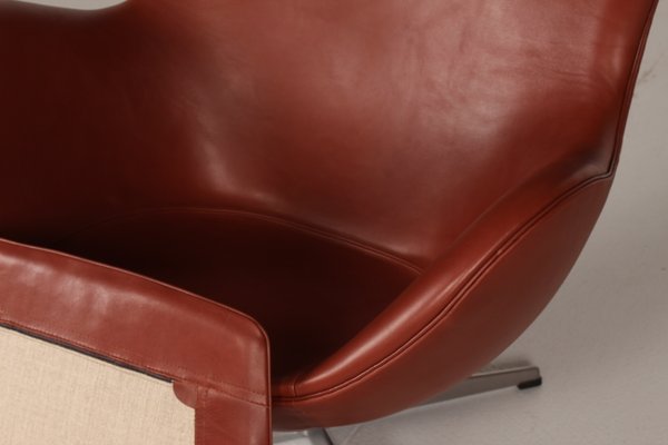 Danish Model 3316 Egg Chair in Leather by Arne Jacobsen for Fritz Hansen, 1969-QQ-1357214