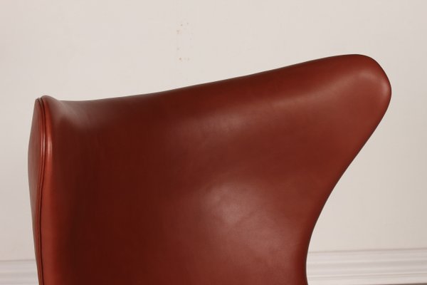 Danish Model 3316 Egg Chair in Leather by Arne Jacobsen for Fritz Hansen, 1969-QQ-1357214